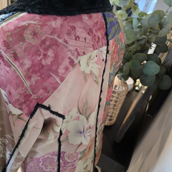 Weavz  Vintage Y2k Faux Suede Fur Multi Jacket North Style Boho S/M - Picture 5 of 7